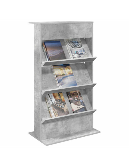 Scaffale per riviste Grigio cemento 70 x 41 x 126 cm
