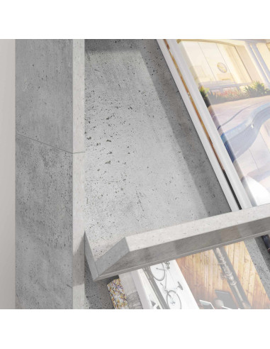 Scaffale per riviste Grigio cemento 70 x 41 x 126 cm
