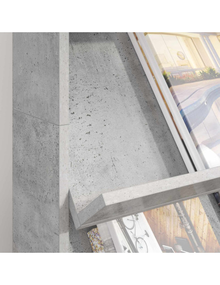 Scaffale per riviste Grigio cemento 70 x 41 x 126 cm