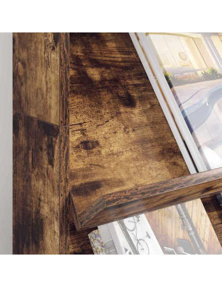 Scaffale per riviste Rovere fumé 70 x 41 x 126 cm