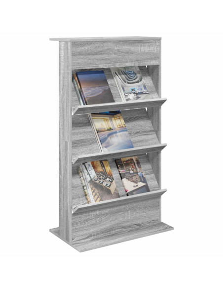 Scaffale per riviste Grigio Sonoma 70 x 41 x 126 cm