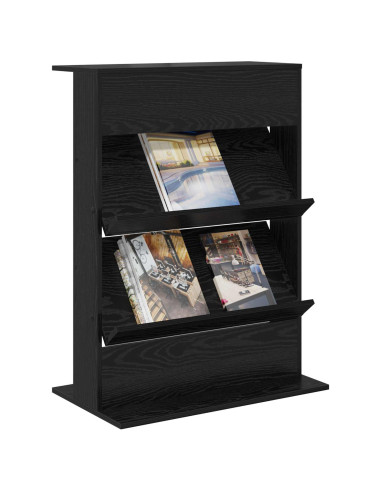Scaffale per riviste Rovere Nero 70 x 41 x 96 cm