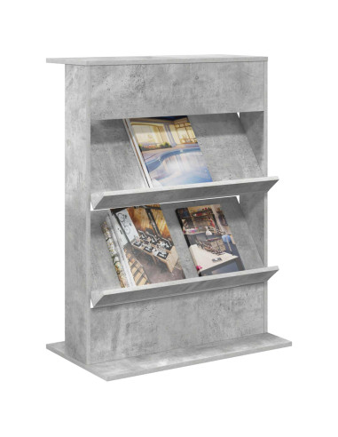 Scaffale per riviste Grigio cemento 70 x 41 x 96 cm