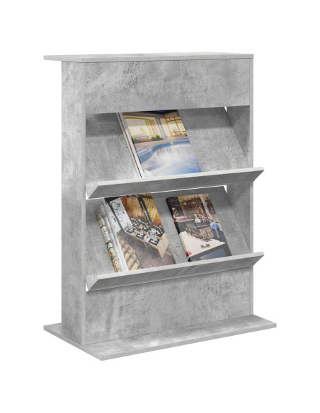 Scaffale per riviste Grigio cemento 70 x 41 x 96 cm