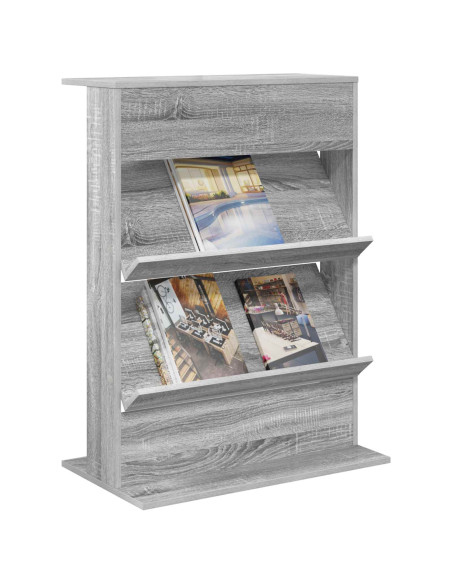 Scaffale per riviste Grigio Sonoma 70 x 41 x 96 cm