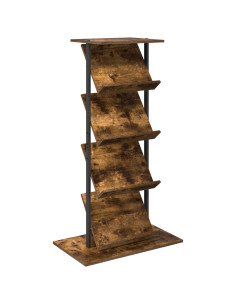 Scaffale per riviste Rovere fumé 68 x 40 x 123.5 cm 2