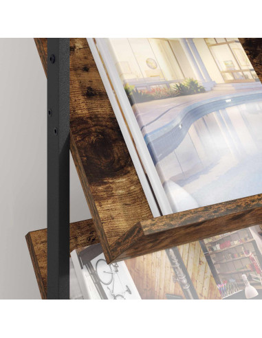 Scaffale per riviste Rovere fumé 68 x 40 x 123.5 cm