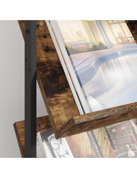 Scaffale per riviste Rovere fumé 68 x 40 x 123.5 cm