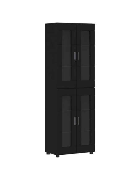 Credenza con porta Nero 60 x 35 x 182 cm Legno multistrato