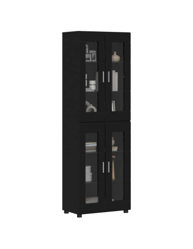 Credenza con porta Nero 60 x 35 x 182 cm Legno multistrato