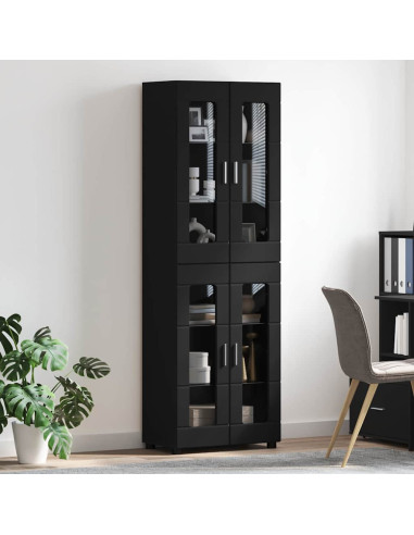 Credenza con porta Nero 60 x 35 x 182 cm Legno multistrato