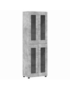 Credenza Grigio cemento 60 x 35 x 182 cm Legno multistrato 2