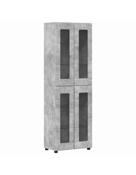 Credenza Grigio cemento 60 x 35 x 182 cm Legno multistrato