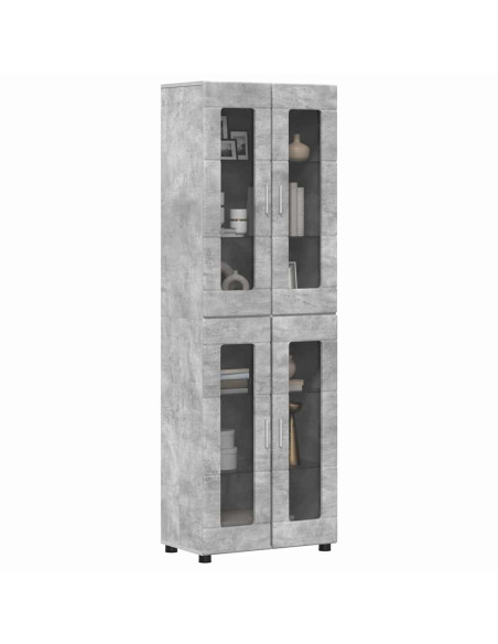 Credenza Grigio cemento 60 x 35 x 182 cm Legno multistrato
