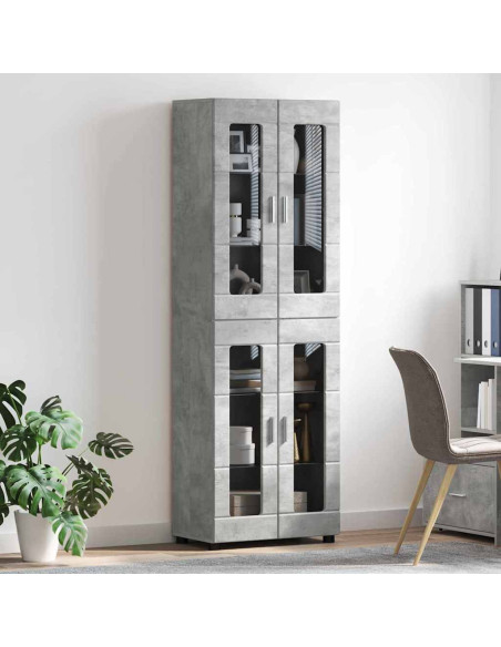 Credenza Grigio cemento 60 x 35 x 182 cm Legno multistrato