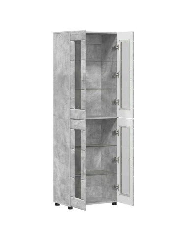 Credenza Grigio cemento 60 x 35 x 182 cm Legno multistrato