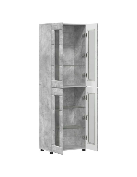 Credenza Grigio cemento 60 x 35 x 182 cm Legno multistrato