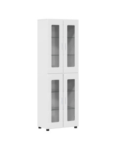 Credenza Bianco Lucido 60 x 35 x 182 cm Legno multistrato 2