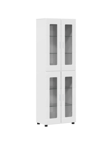 Credenza Bianco Lucido 60 x 35 x 182 cm Legno multistrato