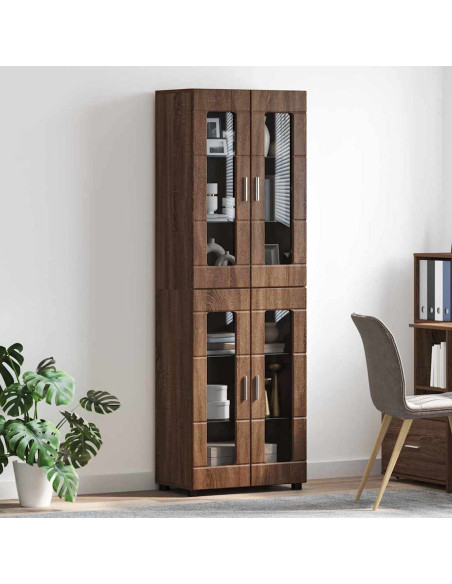 Credenza Rovere Marrone 60 x 35 x 182 cm Legno multistrato