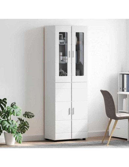 Credenza con porta Bianco 60 x 35 x 182 cm Legno multistrato