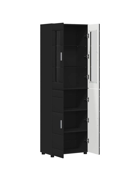 Credenza con porta Nero 60 x 35 x 182 cm Legno multistrato