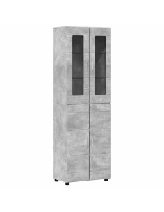 Credenza Grigio cemento 60 x 35 x 182 cm Legno multistrato 2