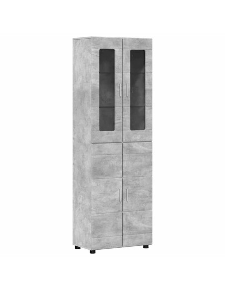 Credenza Grigio cemento 60 x 35 x 182 cm Legno multistrato