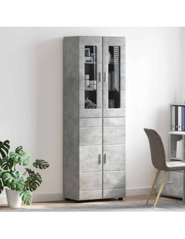 Credenza Grigio cemento 60 x 35 x 182 cm Legno multistrato
