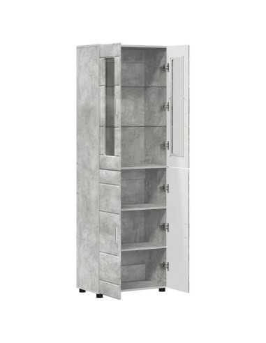 Credenza Grigio cemento 60 x 35 x 182 cm Legno multistrato