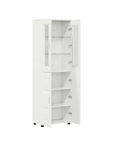 Credenza Bianco Lucido 60 x 35 x 182 cm Legno multistrato