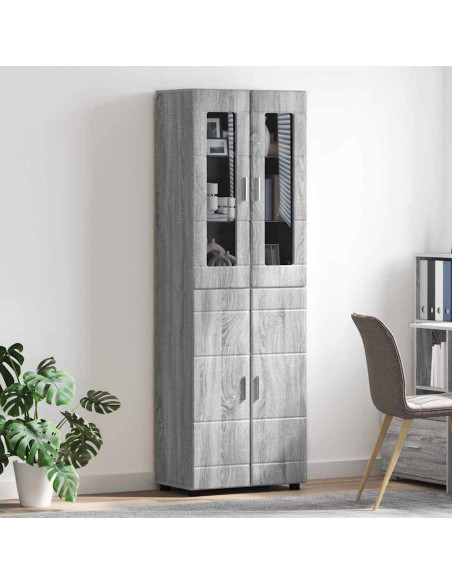 Credenza Grigio Sonoma 60 x 35 x 182 cm Legno multistrato