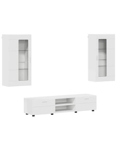 Set mobile TV con cassetto con porta Bianco Legno multistrato 2