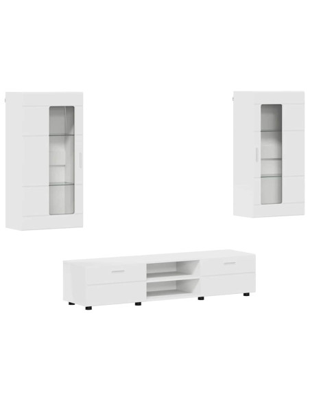 Set mobile TV con cassetto con porta Bianco Legno multistrato