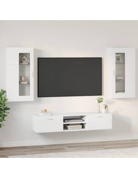 Set mobile TV con cassetto con porta Bianco Legno multistrato