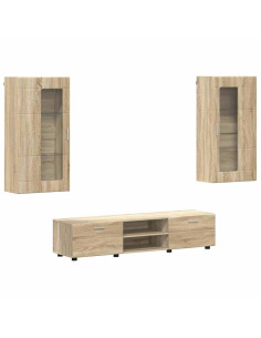 Set mobile TV con cassetto Rovere Sonoma Legno multistrato 2