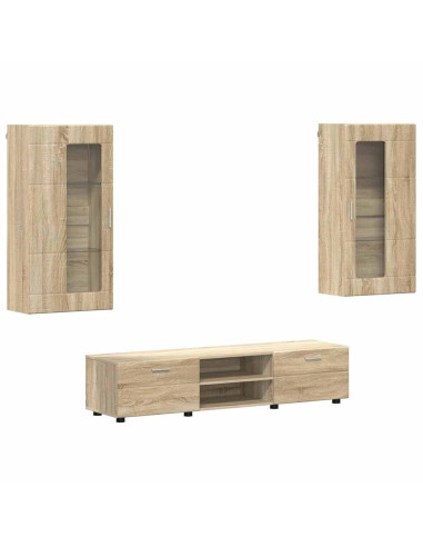 Set mobile TV con cassetto Rovere Sonoma Legno multistrato