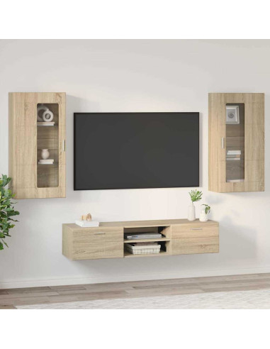 Set mobile TV con cassetto Rovere Sonoma Legno multistrato