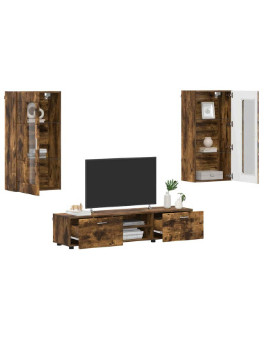 Set mobile TV FLORIN 3 pcs Rovere fumé Legno multistrato