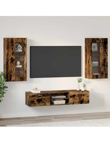 Set mobile TV FLORIN 3 pcs Rovere fumé Legno multistrato