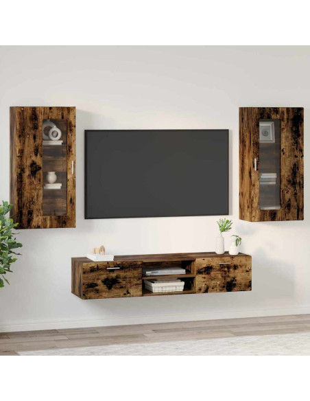 Set mobile TV FLORIN 3 pcs Rovere fumé Legno multistrato