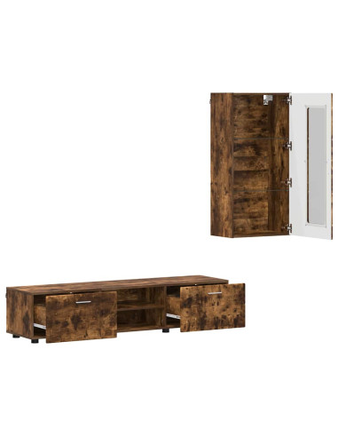 Set mobile TV FLORIN 3 pcs Rovere fumé Legno multistrato