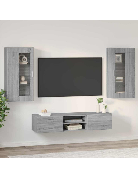 Set mobile TV con cassetto Grigio Sonoma Legno multistrato