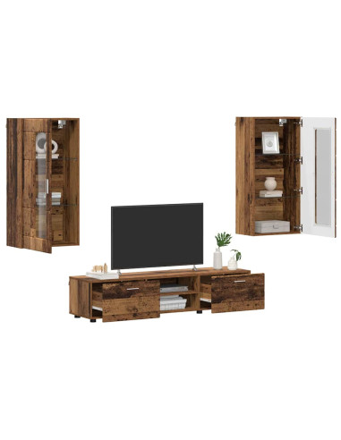Set mobile TV con cassetto Legno vecchio Legno multistrato