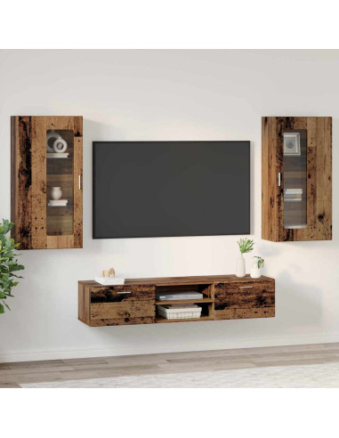 Set mobile TV con cassetto Legno vecchio Legno multistrato