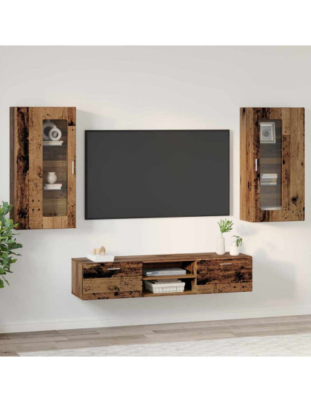 Set mobile TV con cassetto Legno vecchio Legno multistrato