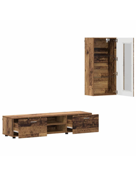 Set mobile TV con cassetto Legno vecchio Legno multistrato