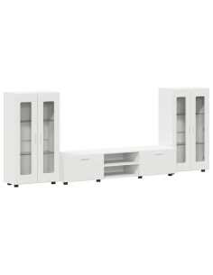 Set mobile TV con cassetto con porta Bianco Legno multistrato 2