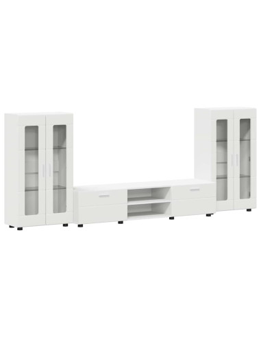 Set mobile TV con cassetto con porta Bianco Legno multistrato