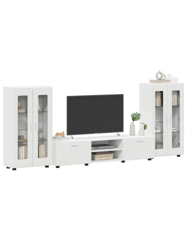 Set mobile TV con cassetto con porta Bianco Legno multistrato